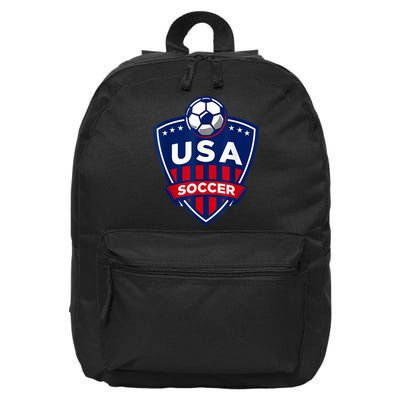 Vintage USA Soccer American Flag Football Jersey 16 in Basic Backpack