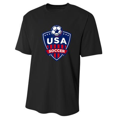 Vintage USA Soccer American Flag Football Jersey Performance Sprint T-Shirt