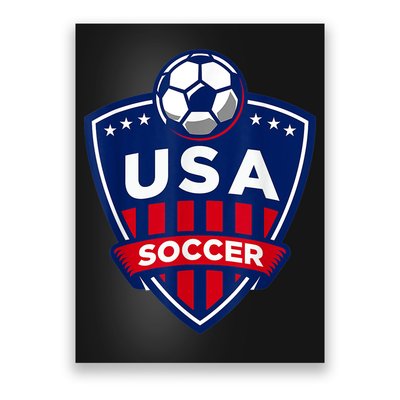 Vintage USA Soccer American Flag Football Jersey Poster