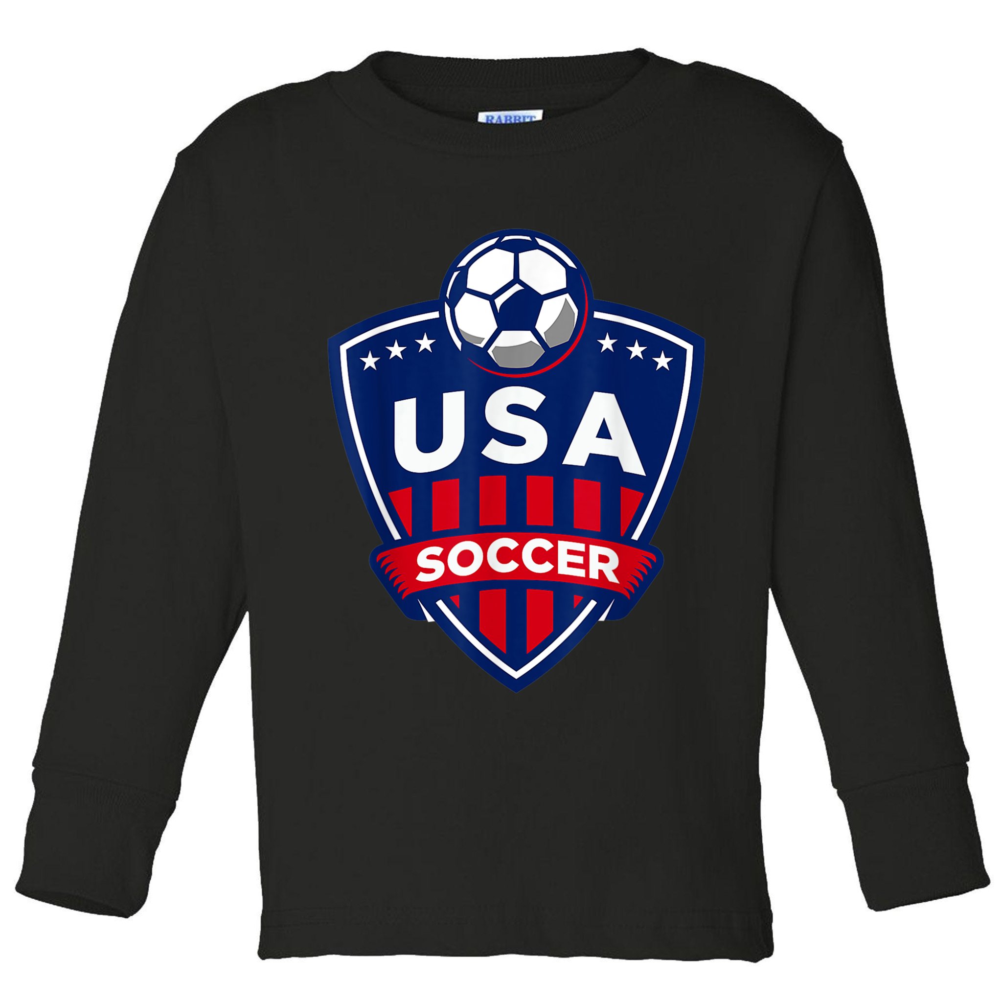 Vintage USA Soccer American Flag Football Jersey Toddler Long Sleeve Shirt