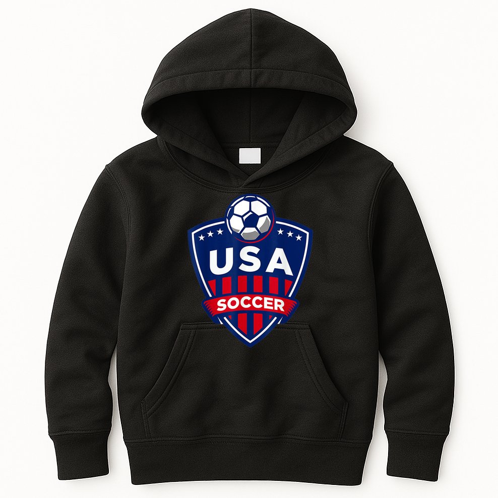 Vintage USA Soccer American Flag Football Jersey Kids Hoodie