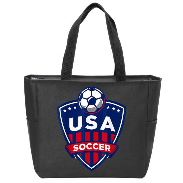 Vintage USA Soccer American Flag Football Jersey Zip Tote Bag
