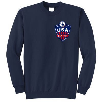 Vintage USA Soccer American Flag Football Jersey Tall Sweatshirt