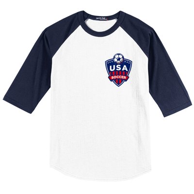 Vintage USA Soccer American Flag Football Jersey Baseball Sleeve Shirt