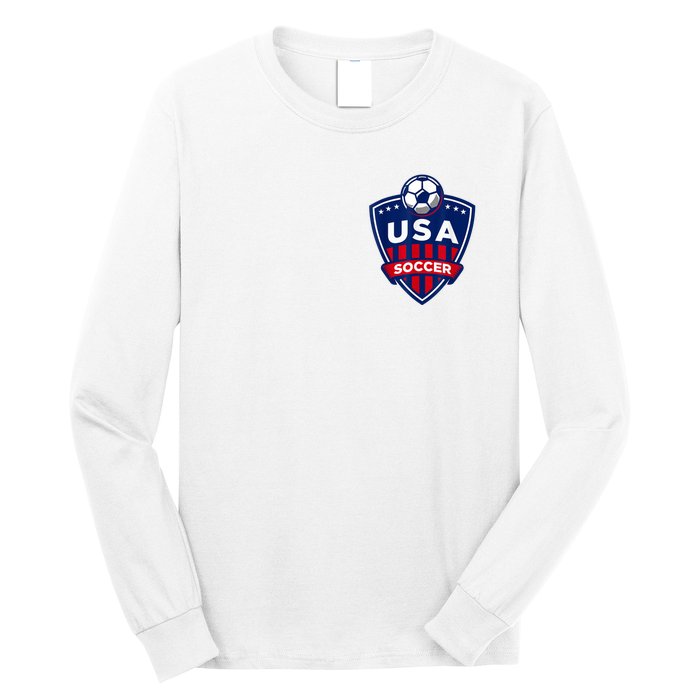 Vintage USA Soccer American Flag Football Jersey Long Sleeve Shirt