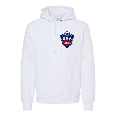 Vintage USA Soccer American Flag Football Jersey Premium Hoodie