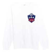 Vintage USA Soccer American Flag Football Jersey Premium Crewneck Sweatshirt