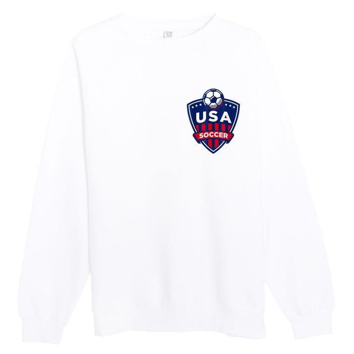 Vintage USA Soccer American Flag Football Jersey Premium Crewneck Sweatshirt