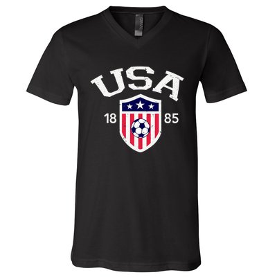 Vintage USA Soccer V-Neck T-Shirt