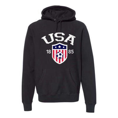 Vintage USA Soccer Premium Hoodie