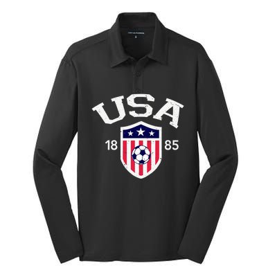 Vintage USA Soccer Silk Touch Performance Long Sleeve Polo