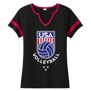 Volleyball USA Support The TeamUSA Flag Beach Ladies Halftime Notch Neck Tee