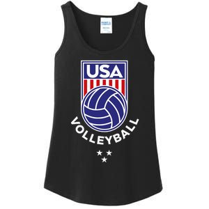 Volleyball USA Support The TeamUSA Flag Beach Ladies Essential Tank