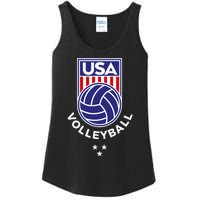 Volleyball USA Support The TeamUSA Flag Beach Ladies Essential Tank