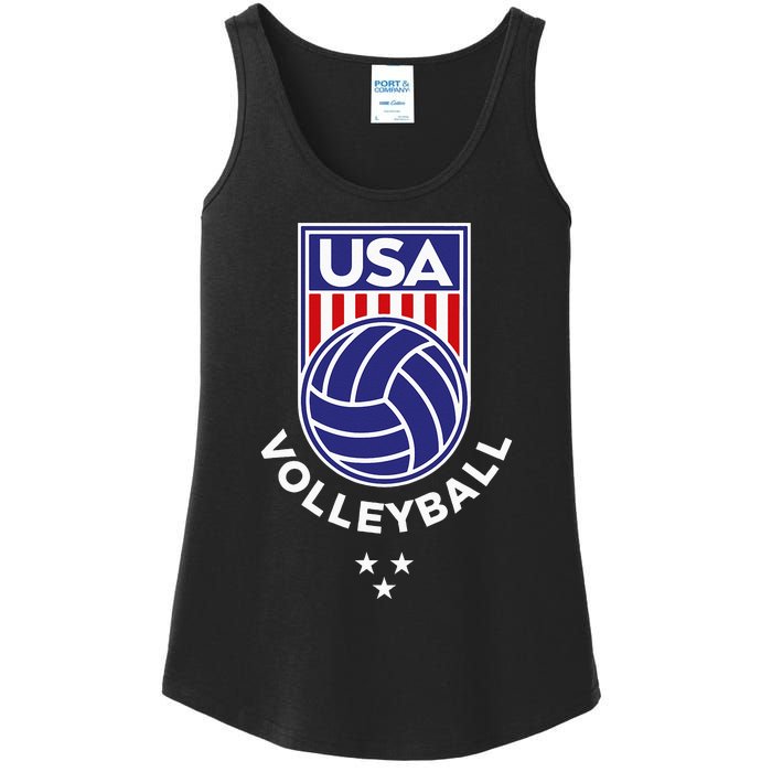 Volleyball USA Support The TeamUSA Flag Beach Ladies Essential Tank