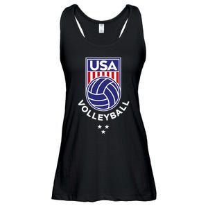 Volleyball USA Support The TeamUSA Flag Beach Ladies Essential Flowy Tank