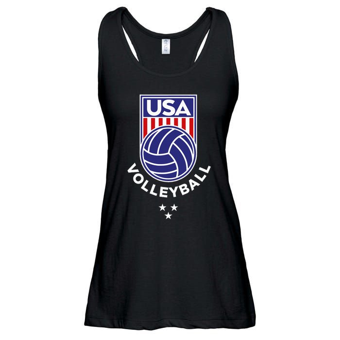 Volleyball USA Support The TeamUSA Flag Beach Ladies Essential Flowy Tank