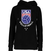 Volleyball USA Support The TeamUSA Flag Beach Womens Funnel Neck Pullover Hood