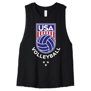 Volleyball USA Support The TeamUSA Flag Beach Women's Racerback Cropped Tank