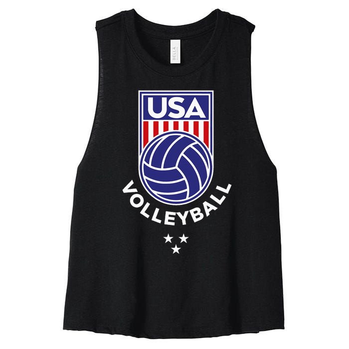 Volleyball USA Support The TeamUSA Flag Beach Women's Racerback Cropped Tank