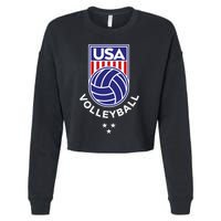 Volleyball USA Support The TeamUSA Flag Beach Cropped Pullover Crew