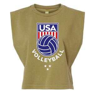 Volleyball USA Support The TeamUSA Flag Beach Garment-Dyed Women's Muscle Tee