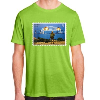 Vintage Ukraine Stamp Crimea Bridge Peninsula Ukraine Adult ChromaSoft Performance T-Shirt