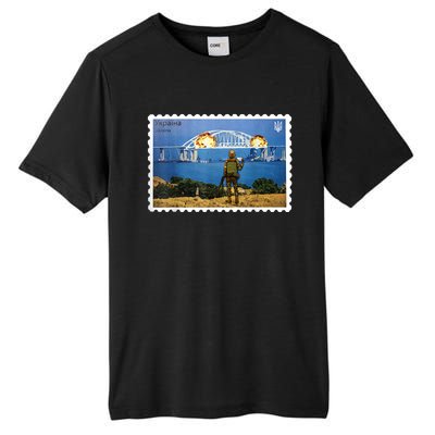 Vintage Ukraine Stamp Crimea Bridge Peninsula Ukraine Tall Fusion ChromaSoft Performance T-Shirt