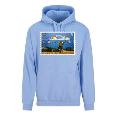 Vintage Ukraine Stamp Crimea Bridge Peninsula Ukraine Unisex Surf Hoodie