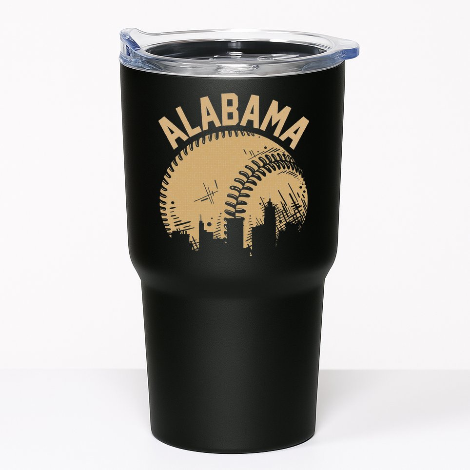 Vintage USA State Fan Player Coach Alabama Baseball Tumbler