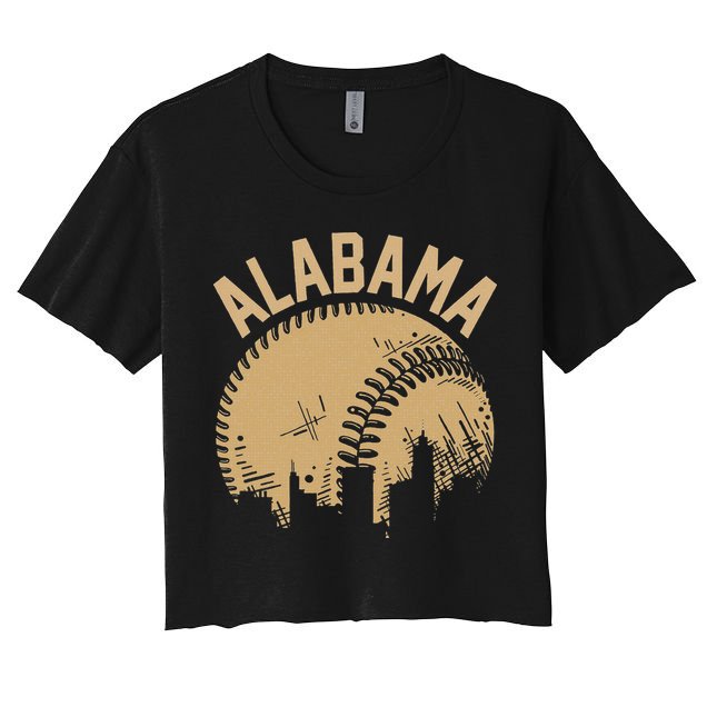 Vintage USA State Fan Player Coach Alabama Baseball Crop Top