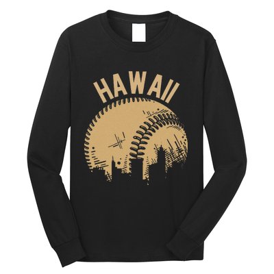 Vintage USA State Fan Player Coach Hawaii Baseball Long Sleeve Shirt