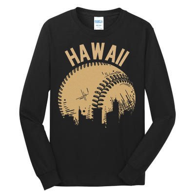 Vintage USA State Fan Player Coach Hawaii Baseball Tall Long Sleeve T-Shirt