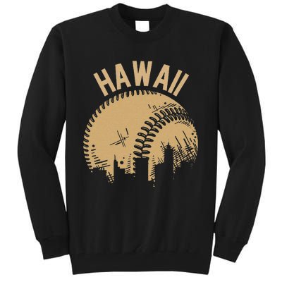 Vintage USA State Fan Player Coach Hawaii Baseball Tall Sweatshirt