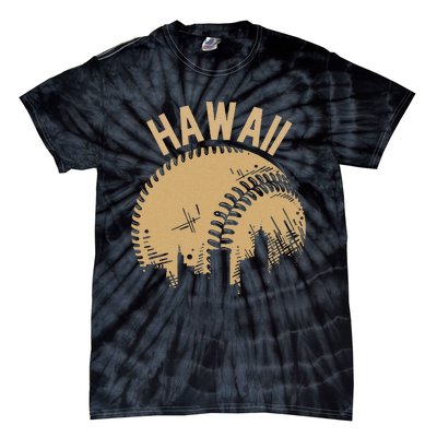 Vintage USA State Fan Player Coach Hawaii Baseball Tie-Dye T-Shirt