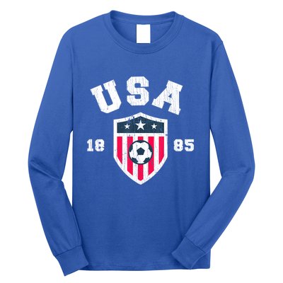 Vintage USA Soccer 1885 American Flag Football Long Sleeve Shirt