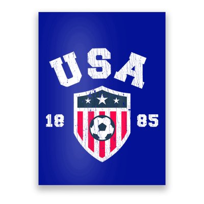 Vintage USA Soccer 1885 American Flag Football Poster
