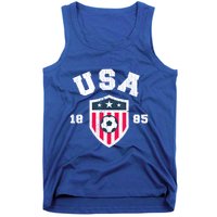 Vintage USA Soccer 1885 American Flag Football Tank Top