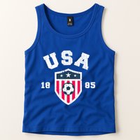 Vintage USA Soccer 1885 American Flag Football Tank Top