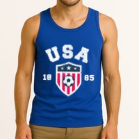Vintage USA Soccer 1885 American Flag Football Tank Top