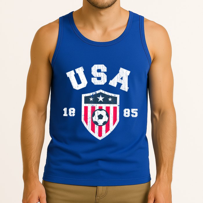 Vintage USA Soccer 1885 American Flag Football Tank Top