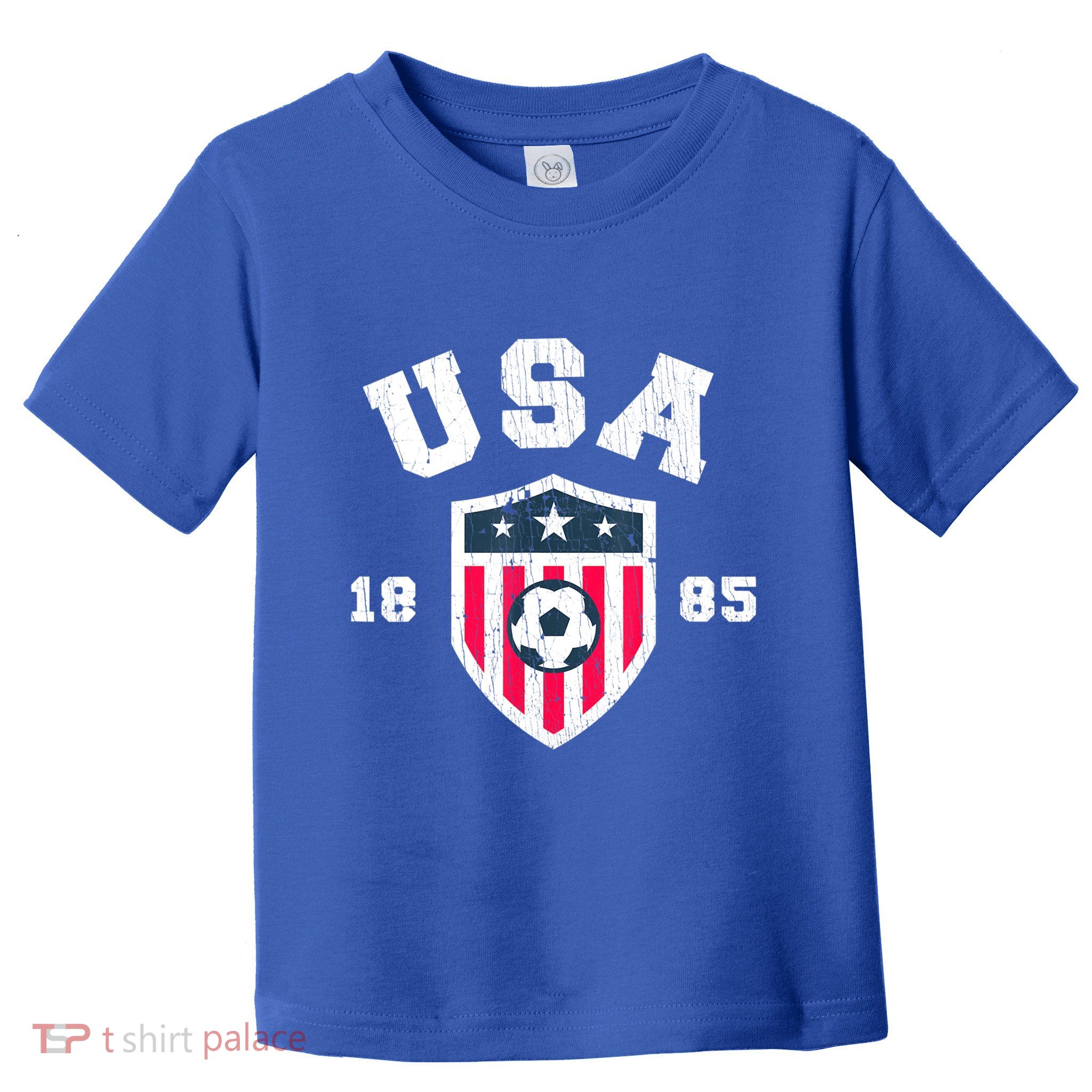 Vintage USA Soccer 1885 American Flag Football Toddler T-Shirt