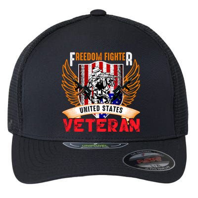 Veteran United States Freedom Fighter Flexfit Unipanel Trucker Cap