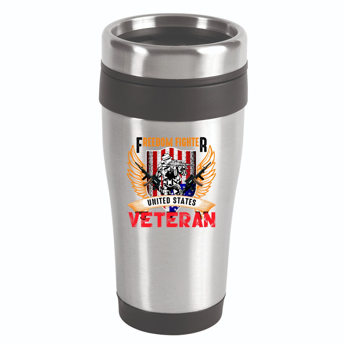 Veteran United States Freedom Fighter 16oz Travel Tumbler