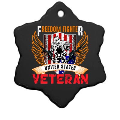 Veteran United States Freedom Fighter Ceramic Star Ornament