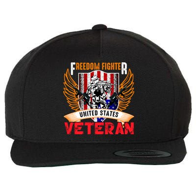 Veteran United States Freedom Fighter Wool Snapback Cap