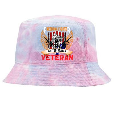 Veteran United States Freedom Fighter Tie-Dyed Bucket Hat