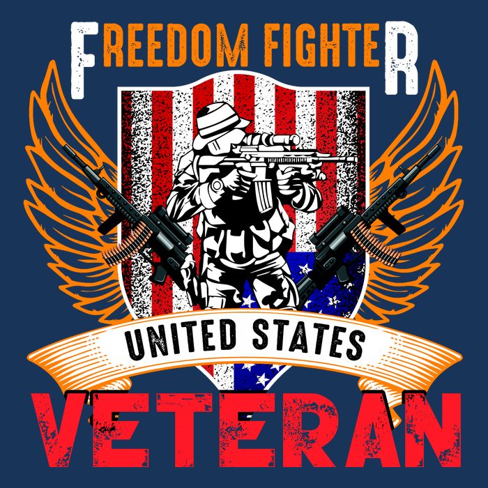 Veteran United States Freedom Fighter 7 Panel Mesh Trucker Snapback Hat