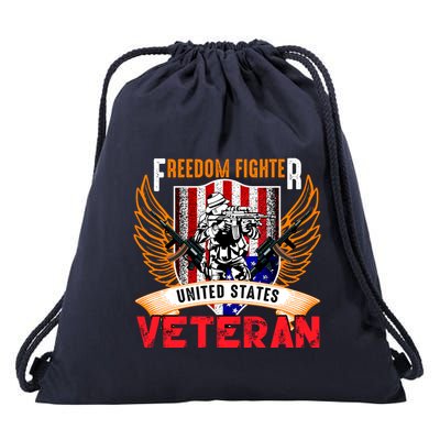 Veteran United States Freedom Fighter Drawstring Bag