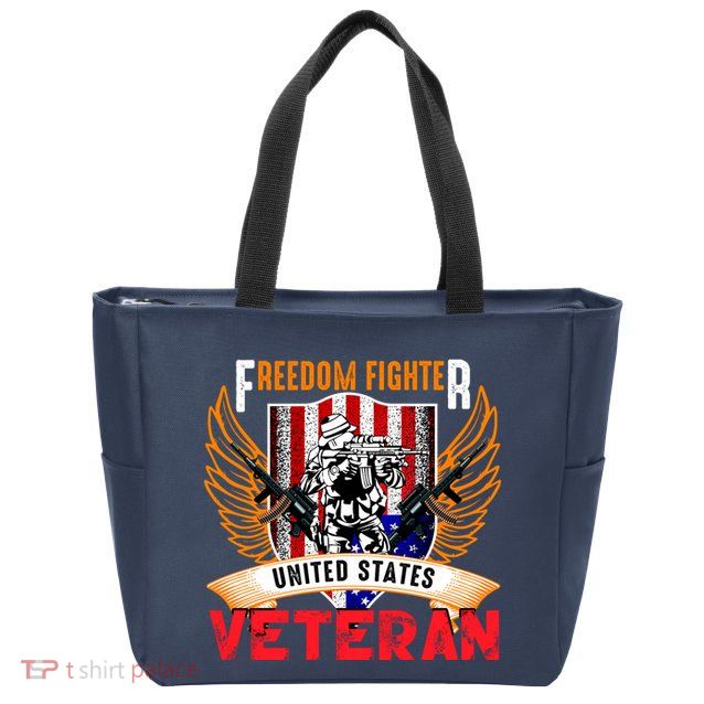Veteran United States Freedom Fighter Zip Tote Bag